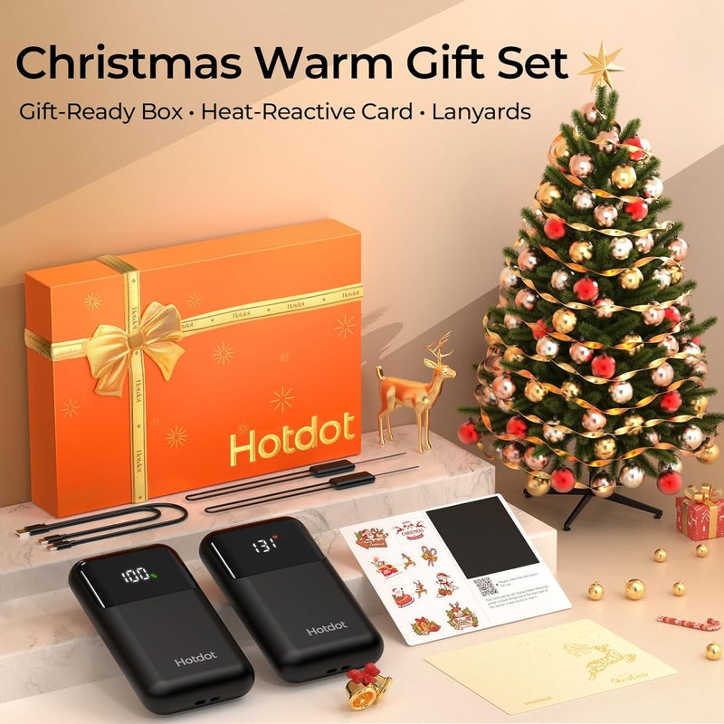 Hotdot Hand Warmers Rechargeable, Heat Levels (104–131°F), Real-Time Temp & Battery Display, Electric Hand Warmers, Fast Heating, Fits in Gloves/Pocket, Gifts for Women & Men - Image 2